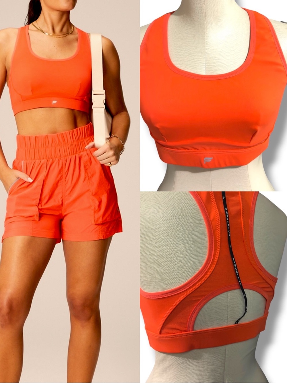 Fabletics | NWOT Bright Orange Racerback Sports Bra (size S)